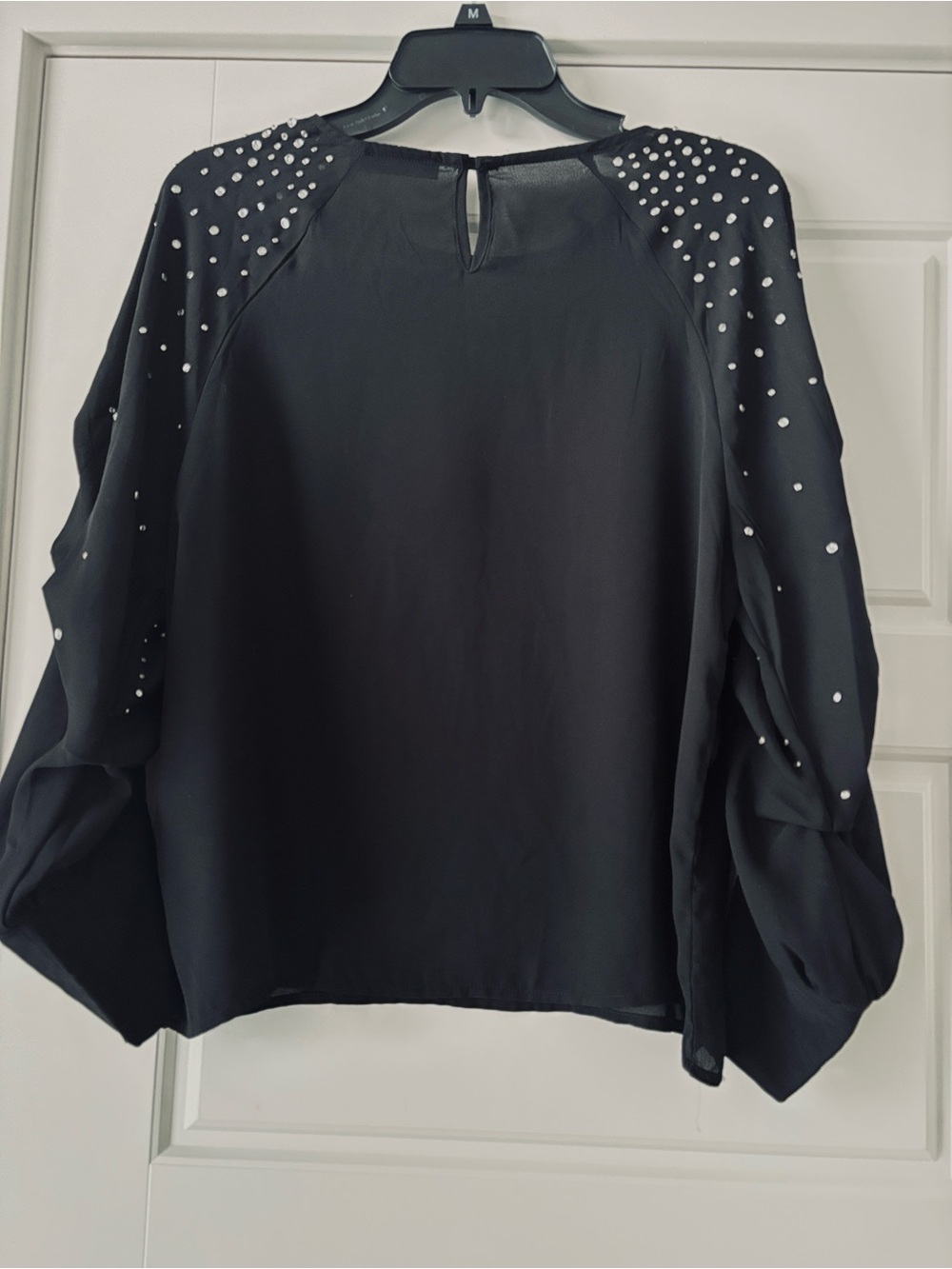 Ciminy Paris Embellished Rhinestone Blouse Size L. - Picture 3 of 9